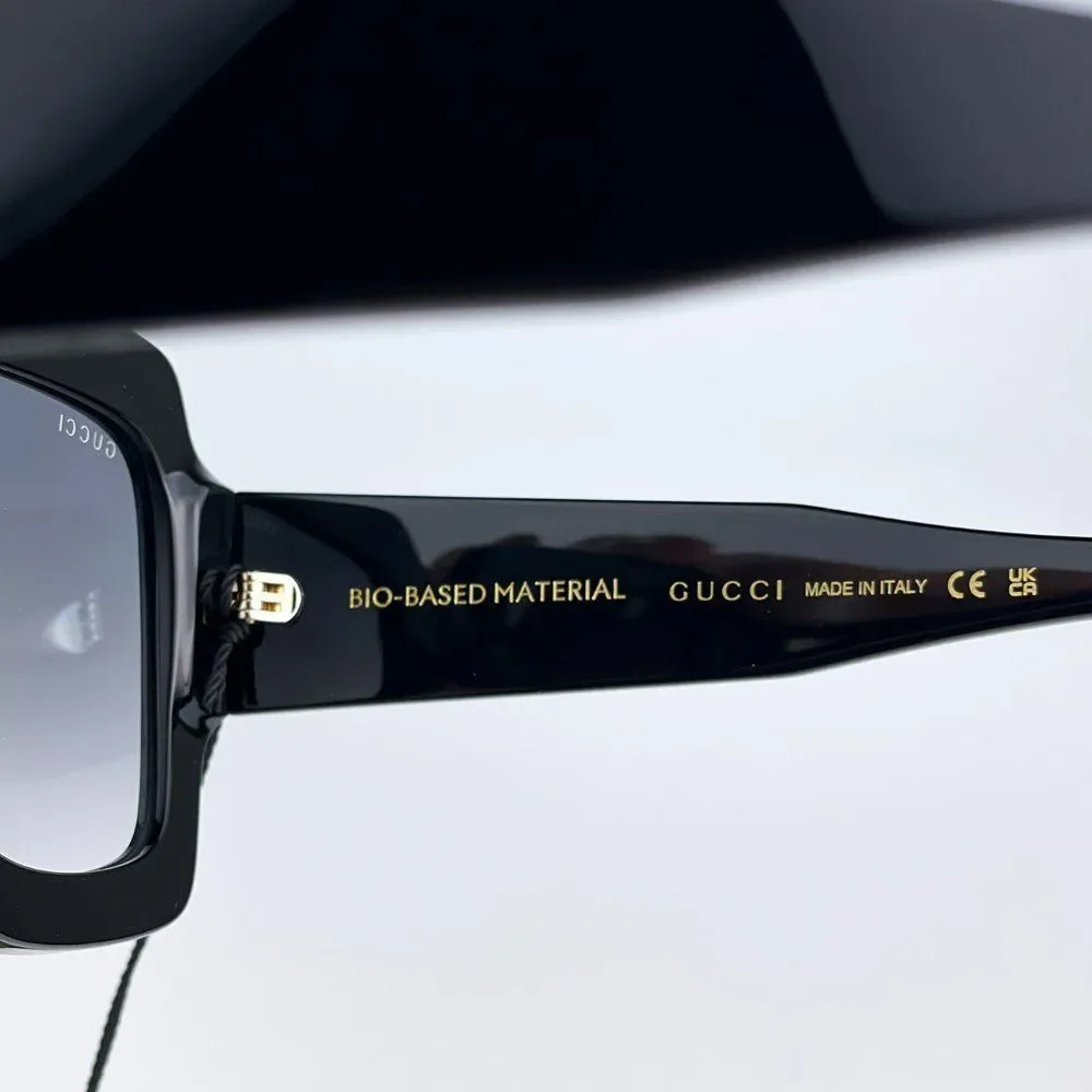 Gucci GG1111S 001 Sunglasses Black Grey Gradient Square Unisex
